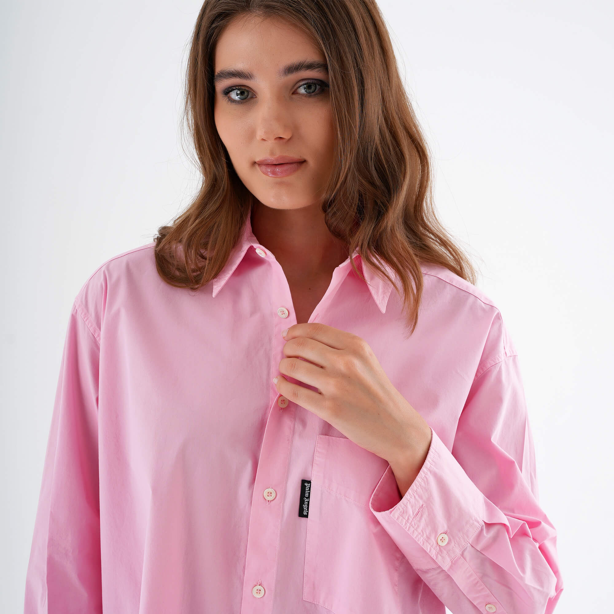 Palm Angels - Pink Foggy PA Overlogo Shirt Dress 